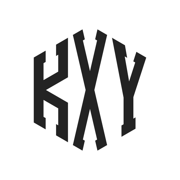 Diseño del logotipo KXY Letra inicial KXY Monograma Logotipo con forma de hexágono
