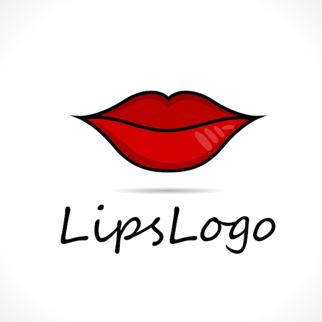 Vector diseño logotipo labios ilustración vector labios