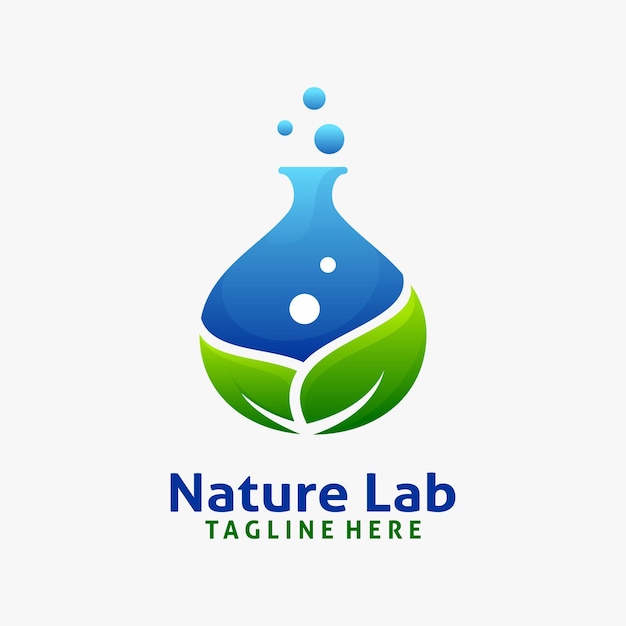 Diseño de logotipo de laboratorio de ciencias de la naturaleza