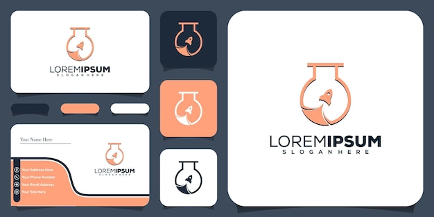 Diseño de logotipo de laboratorio de cohetes abstracto