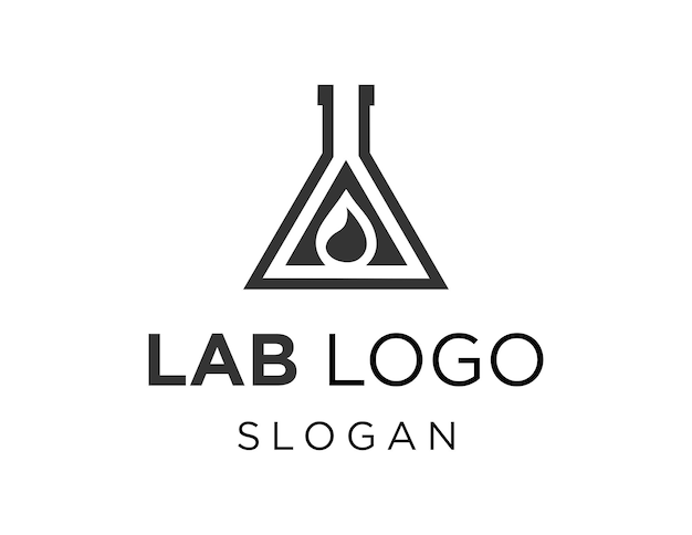 Vector diseño del logotipo del laboratorio creado utilizando la aplicación corel draw 2018 con un fondo blanco