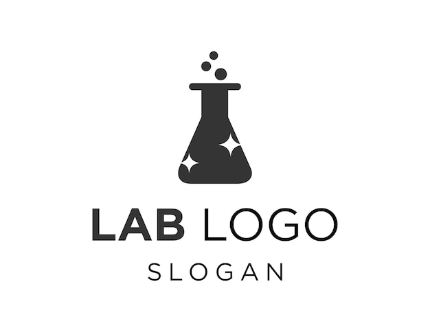 Vector diseño del logotipo del laboratorio creado utilizando la aplicación corel draw 2018 con un fondo blanco