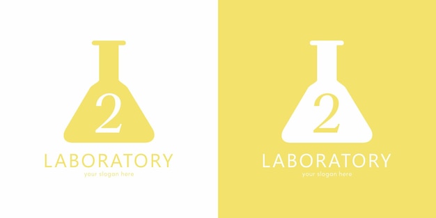 Diseño de logotipo de laboratorio con letra 2