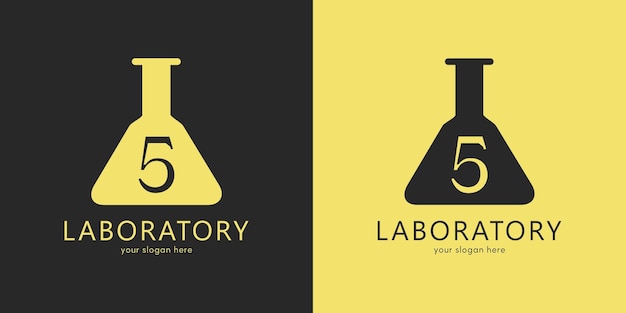 Diseño de logotipo de laboratorio con letra 5