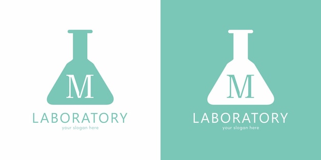 Diseño de logotipo de laboratorio con letra m