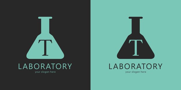 Diseño de logotipo de laboratorio con letra T