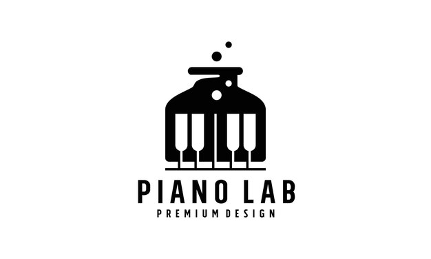 Diseño de logotipo de laboratorio de piano moderno