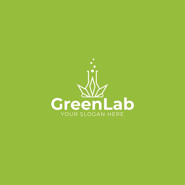 Diseño de logotipo de laboratorio verde, logotipo de laboratorio