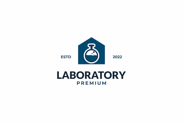 Diseño de logotipo de laboratorio de vidrio moderno.