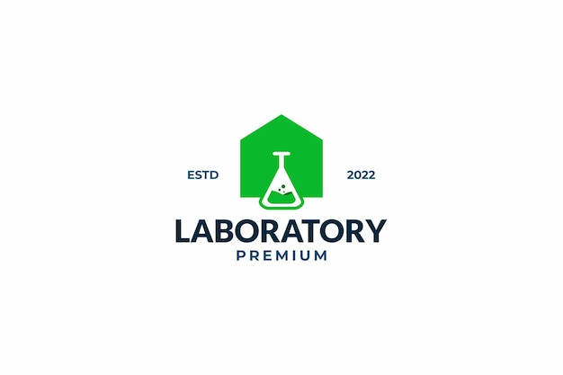 Diseño de logotipo de laboratorio de vidrio moderno.