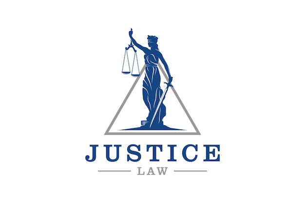 Diseño de logotipo de Lady Justice justitia diosa silueta icono símbolo ley legal ilustración