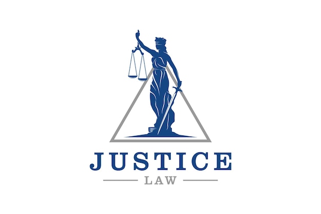 Vector diseño de logotipo de lady justice justitia diosa silueta icono símbolo ley legal ilustración