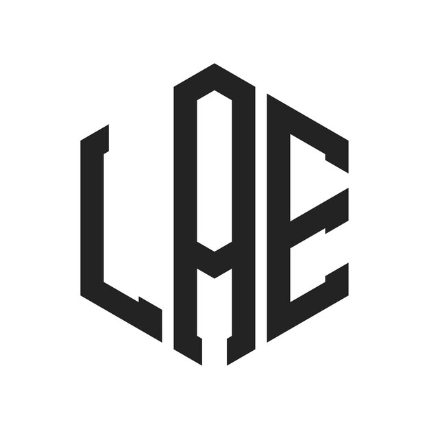 Diseño del logotipo de LAE Letra inicial LAE Monograma Logotipo con forma de hexágono