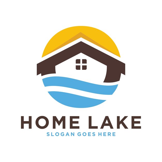 Diseño de logotipo de lago de casa