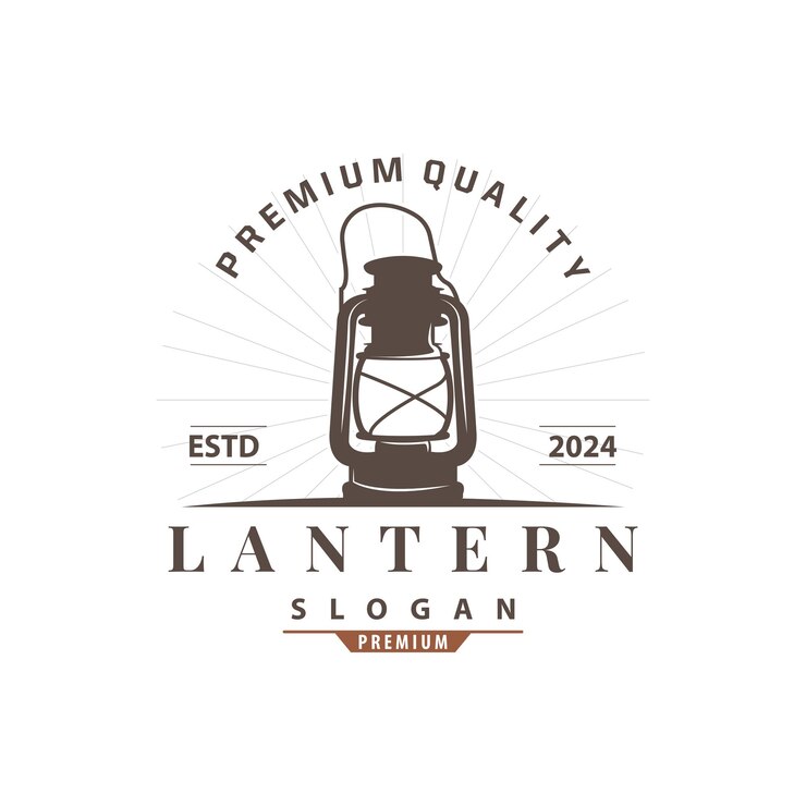 Vector diseño del logotipo de la lámpara de la calle modelo de ilustración minimalista vintage clásico antiguo