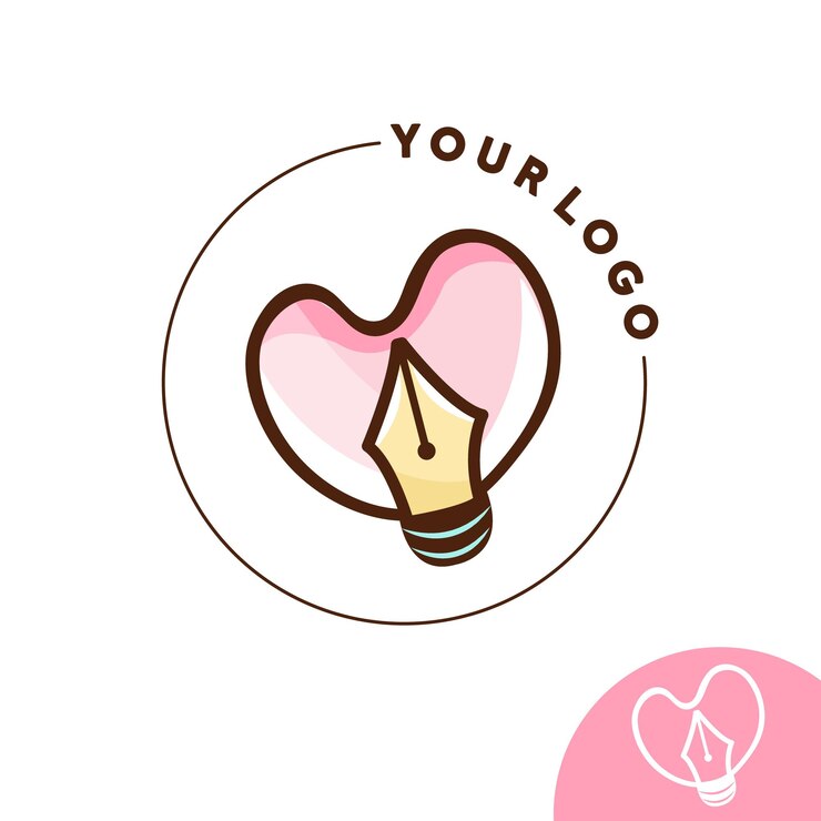 Vector diseño del logotipo lámpara vectorial idea del corazón
