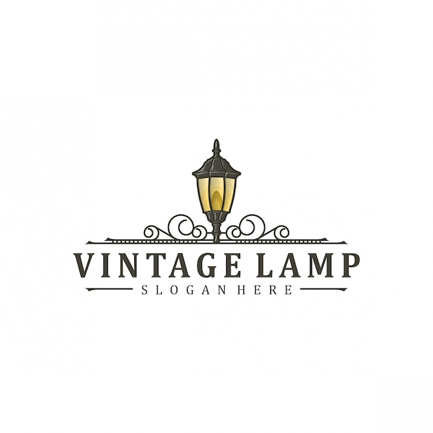 Diseño de logotipo de lámpara vintage