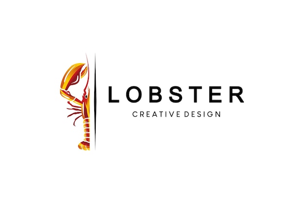 Diseño de logotipo de langosta con logotipo de restaurante de mariscos y langosta de concepto medio colorido