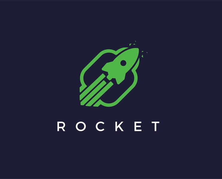 Diseño de logotipo de lanzamiento de tecnología de avance de cohetes