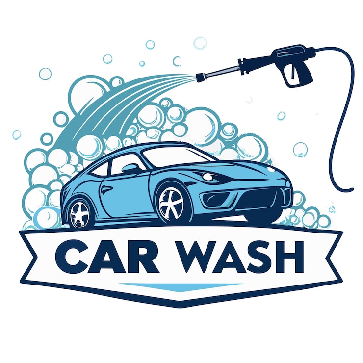 Diseño del logotipo Lavado de coches Azul
