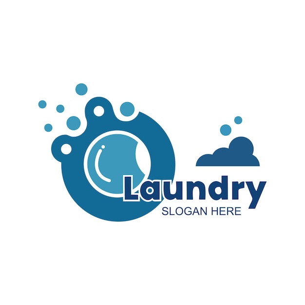 Diseño del logotipo de la lavandería concepto simple Vector Premium