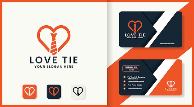 Diseño de logotipo de lazo de amor y tarjeta de visita.
