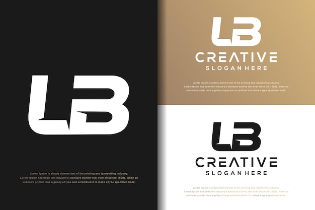 Diseño de logotipo lb de letra de monograma abstracto