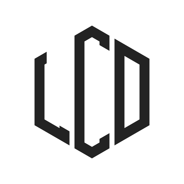 Diseño del logotipo LCD Letra inicial Monograma LCD Logotipo con forma de hexágono