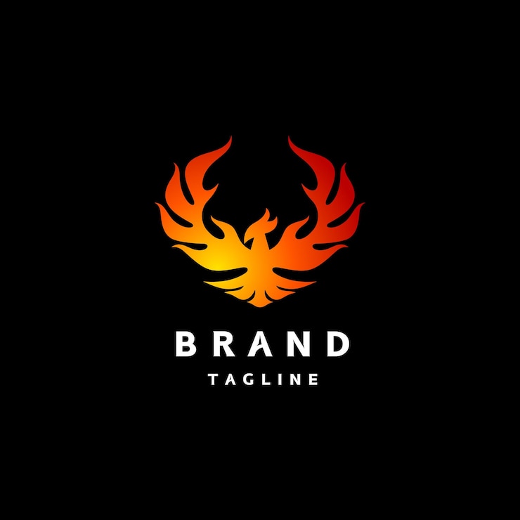 Vector diseño del logotipo de legend majestic firebird diseño del logotipo de fiery phoenix bird
