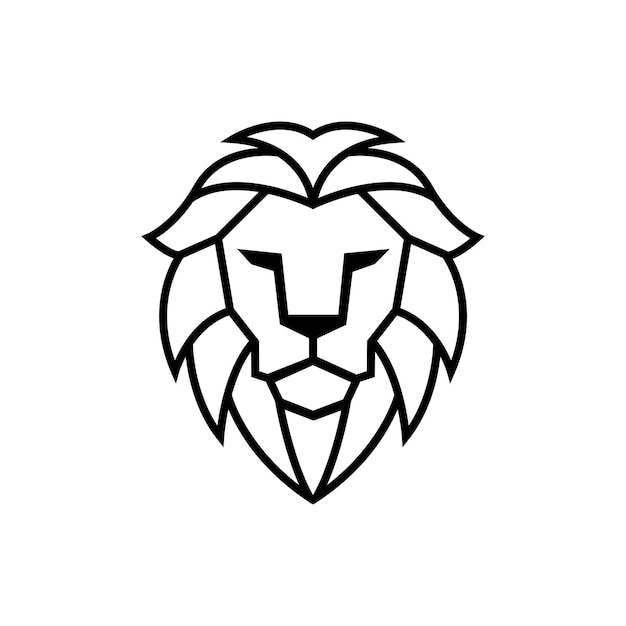 Diseño de logotipo de león de arte lineal moderno