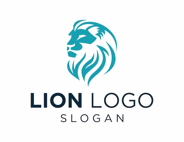 Diseño del logotipo del león creado usando la aplicación Corel Draw 2018 en un fondo blanco