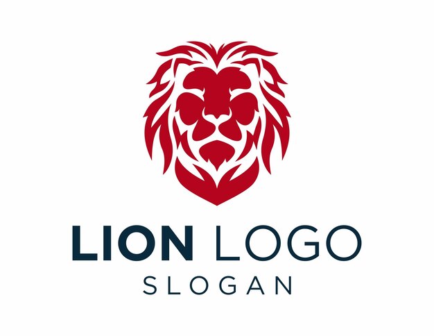 Diseño del logotipo del león creado usando la aplicación Corel Draw 2018 en un fondo blanco