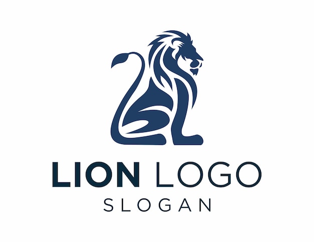 Diseño del logotipo del león creado utilizando la aplicación Corel Draw 2018 en un fondo blanco
