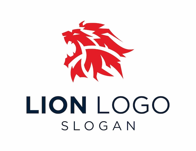 Diseño del logotipo del león creado utilizando la aplicación Corel Draw 2018 en un fondo blanco