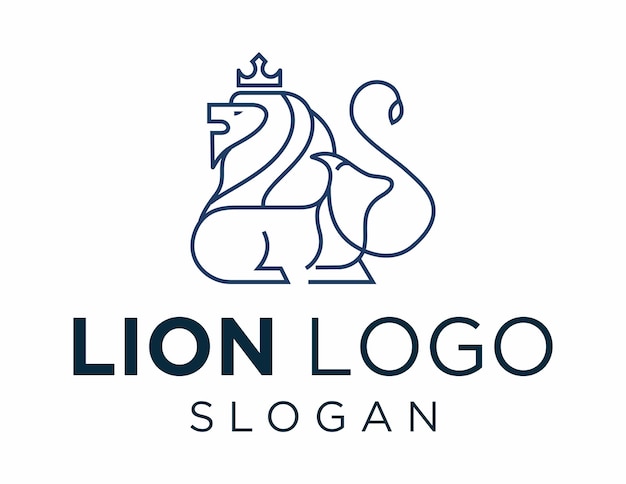 Diseño del logotipo del león creado utilizando la aplicación Corel Draw 2018 en un fondo blanco