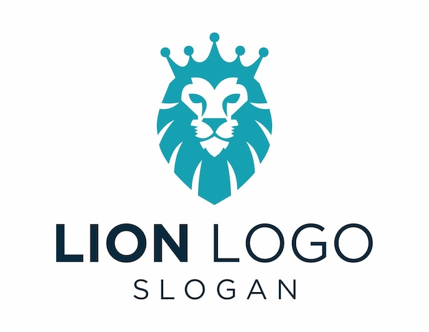 Diseño del logotipo del león creado utilizando la aplicación Corel Draw 2018 en un fondo blanco