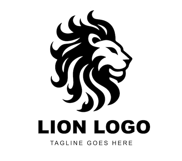 Diseño del logotipo del león listo para usar ilustración de la mascota de premium vector
