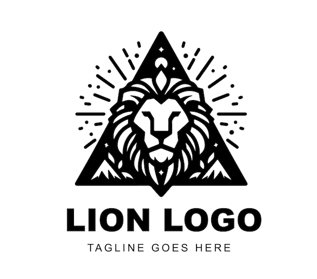 diseño del logotipo del león listo para usar ilustración de la mascota de Premium Vector