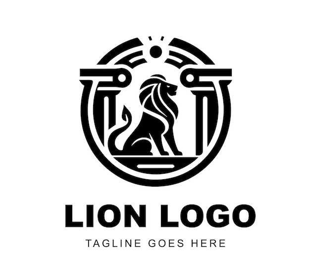 Vector diseño del logotipo del león listo para usar ilustración de la mascota de premium vector