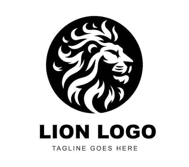 diseño del logotipo del león listo para usar ilustración de la mascota de Premium Vector