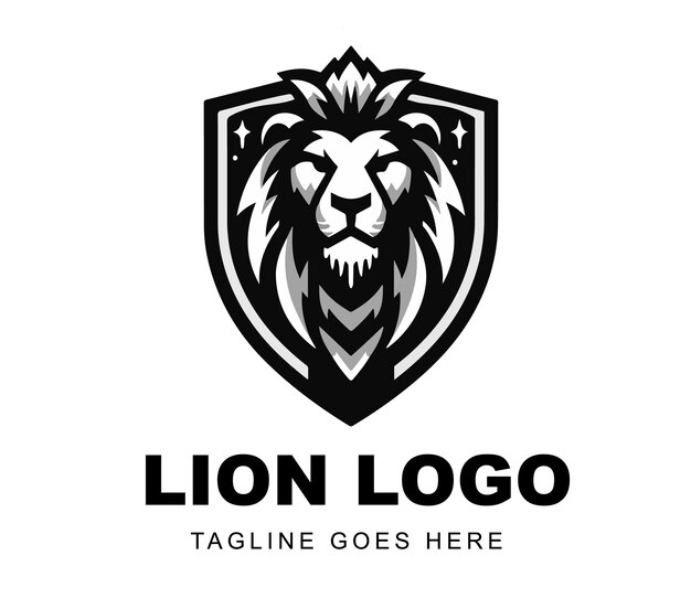 Diseño del logotipo del león listo para usar ilustración de la mascota de premium vector