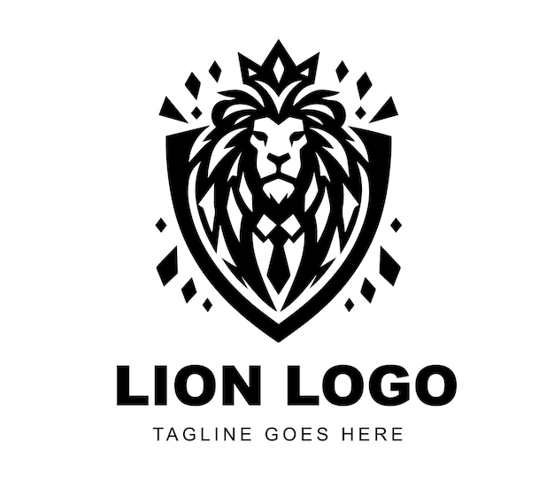 Diseño del logotipo del león listo para usar ilustración de la mascota de premium vector