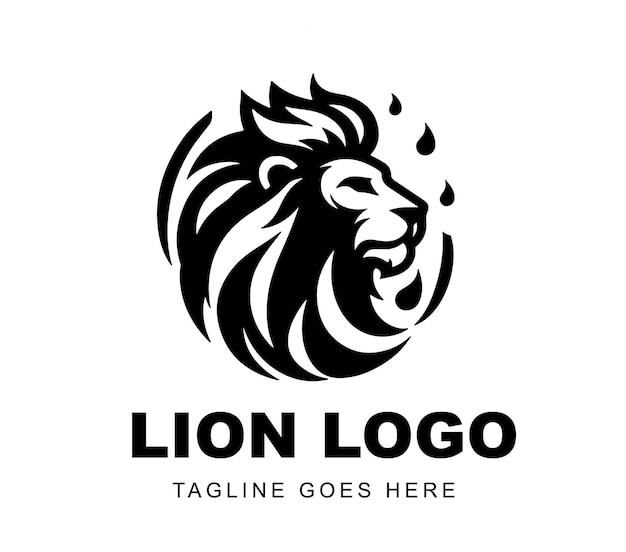 diseño del logotipo del león listo para usar ilustración de la mascota de Premium Vector