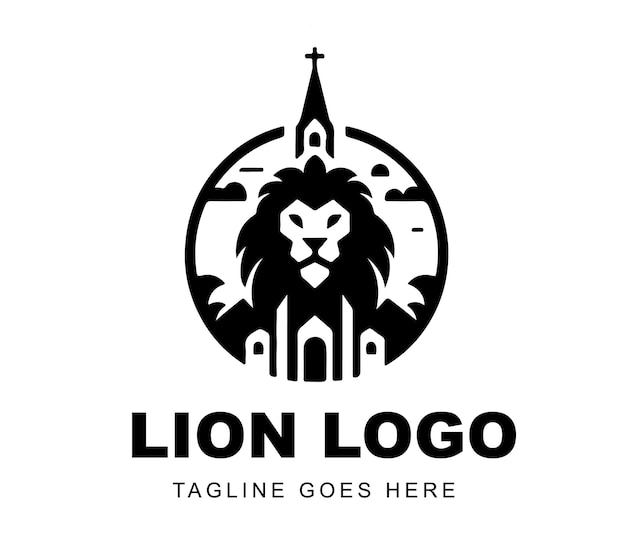 diseño del logotipo del león listo para usar ilustración de la mascota de Premium Vector