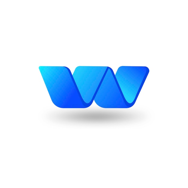 Vector diseño de logotipo de letra 3d w