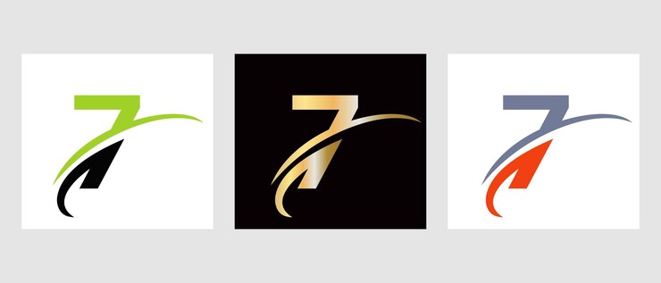Vector diseño de logotipo de letra 7. monograma 7 letras logotipo símbolo