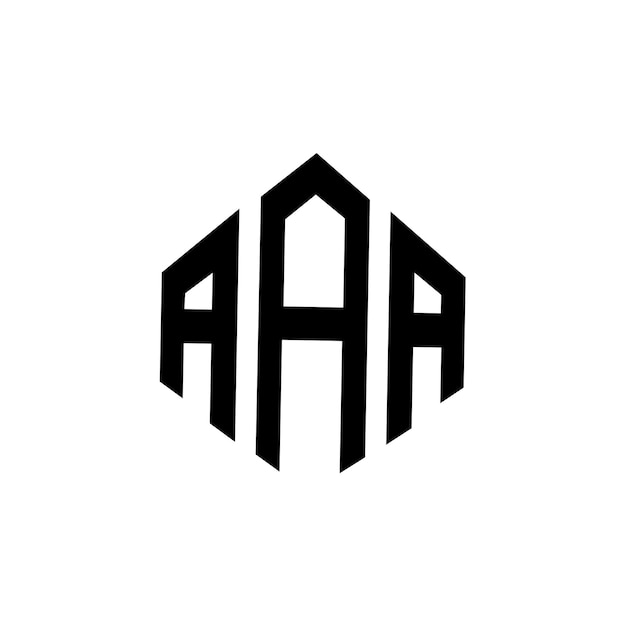 Diseño de logotipo de letra AAA con forma de polígono AAA diseño de logotipo en forma de polí gono y cubo AAA hexágono patrón de logotipo vectorial colores blanco y negro AAA monograma logotipo de negocios e inmobiliario