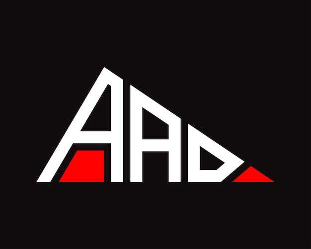 Diseño del logotipo de la letra AAD de forma triangular