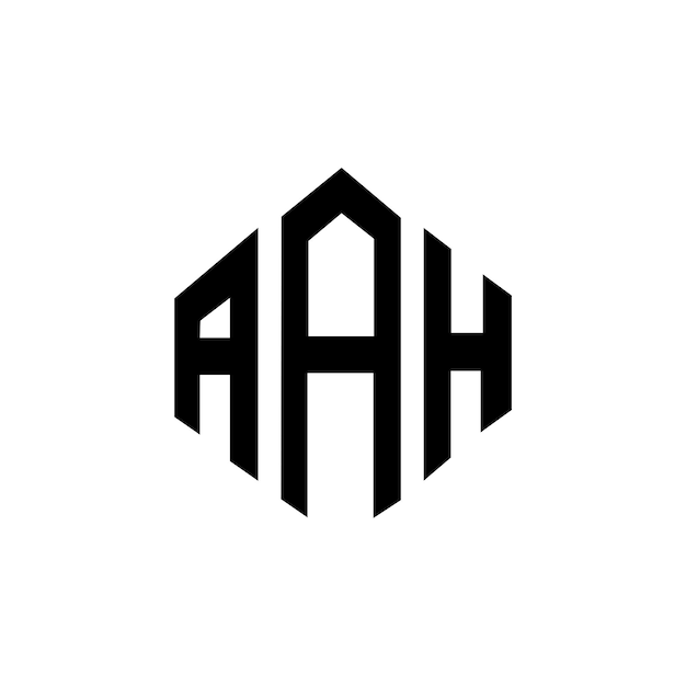 El diseño del logotipo de la letra AAH con forma de polígono AAH polígono y forma de cubo diseño de logotipo del vector hexágono AAH plantilla de logotipo de colores blanco y negro AAH monograma de negocios y logotipo de bienes raíces