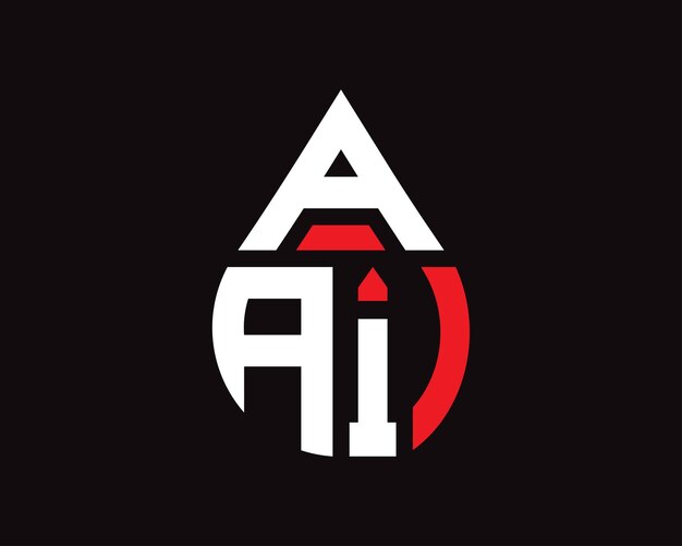 Diseño del logotipo de la letra AAI en forma de gota de agua Diseño simple del logotipo de gota AAI